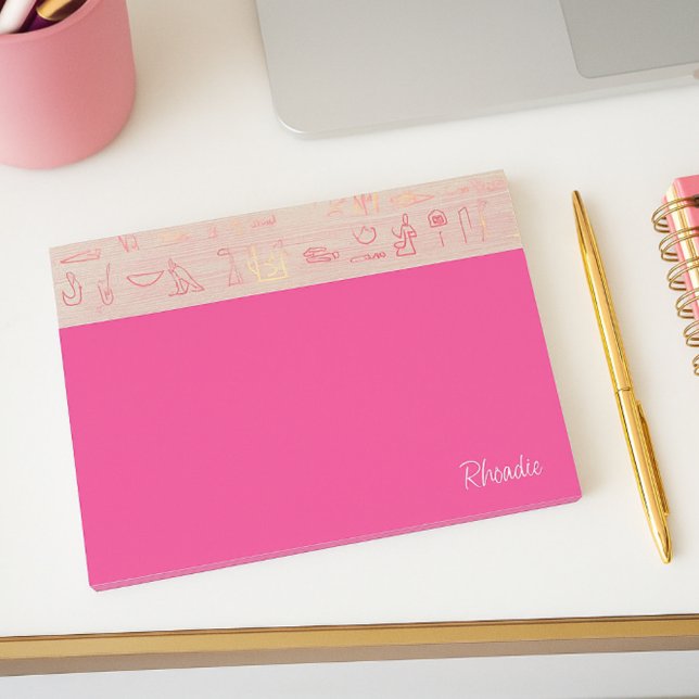 Rosa Hieroglyph Luxe Post-it Block (Skapare uppladdad)
