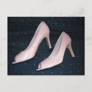 Rosa High Heel Pumps/Skor Vykort
