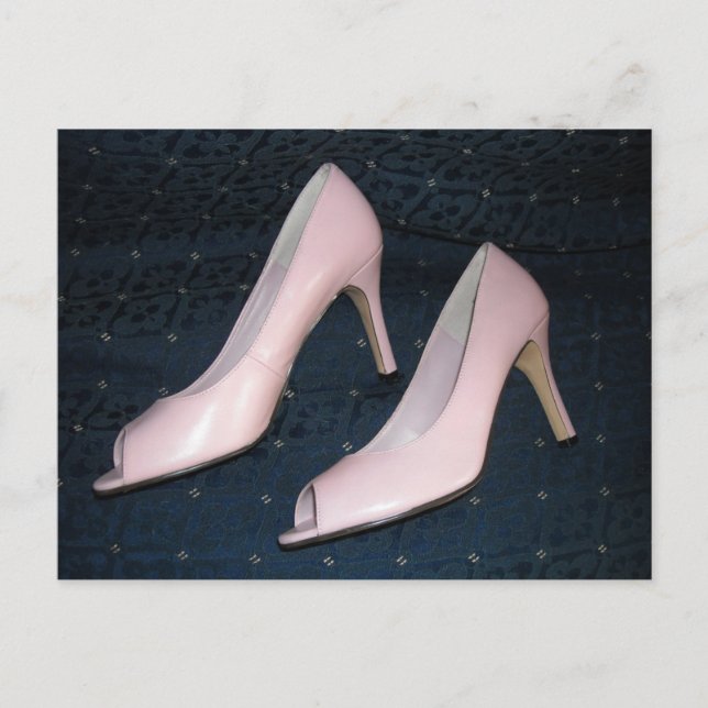 Rosa High Heel Pumps/Skor Vykort (Framsida)