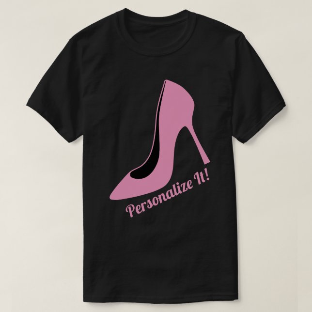 Rosa High Heel Shoe Retro T Shirt (Design framsida)