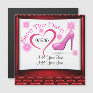 Rosa High Heel Spara datum magneter