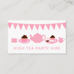 Rosa High Tea Party Supportanthandling Visitkort