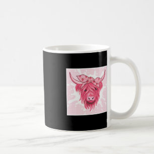 Rosa Highland Cow Strawberry Aesthetic Cottagecore Kaffemugg