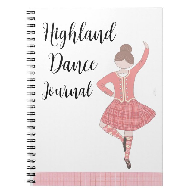 Rosa Highland Dancer Journal Anteckningsbok (Framsidan)