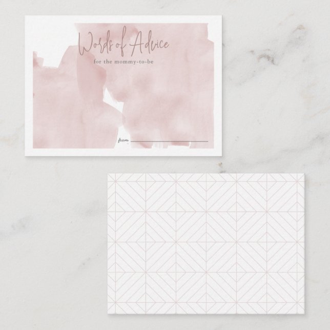 Rosa Himlar Cloud 9 Baby Shower Advice Tilläggskort (Fram/baksida)