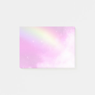 Rosa Himlar med Lemon Gult Rainbow Post-it Block