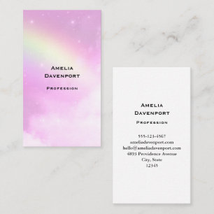 Rosa Himlar med Lemon Gult Rainbow Visitkort
