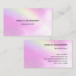 Rosa Himlar med Lemon Gult Rainbow Visitkort