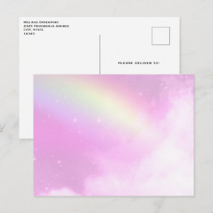 Rosa Himlar med Lemon Gult Rainbow Vykort