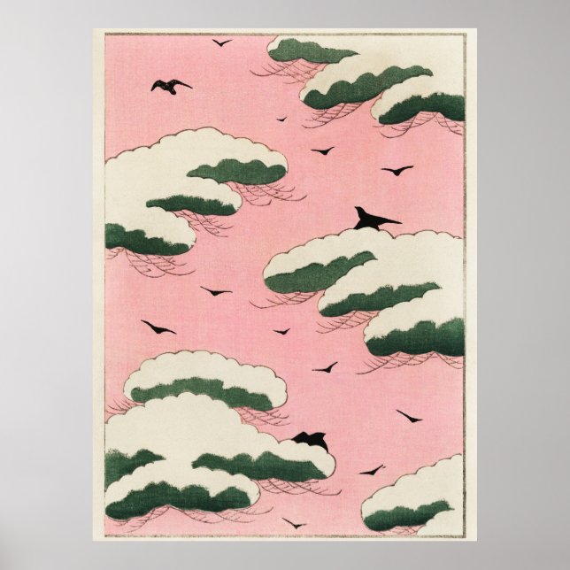 Rosa Himmel Illustration Poster (Framsidan)