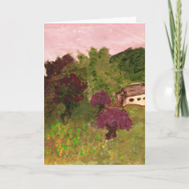 Rosa Himmel, liggande, hus, anteckningskort (bild