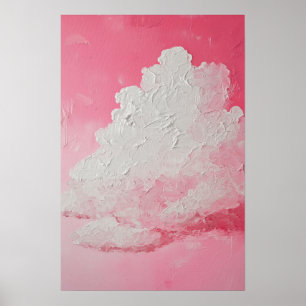 Rosa himmel och vita moln poster