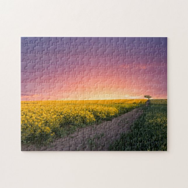 Rosa himmel på natten pussel (Horisontell)