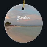 Rosa himmlar i Aruba Julgransprydnad Keramik<br><div class="desc">Ursnygga rosa himmlar på gryning i Aruba.</div>