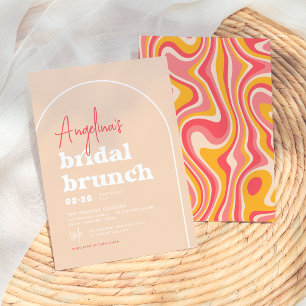 Rosa Hippie Boho Modern Arch Brunch Möhippa  Inbjudningar