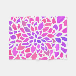 Rosa Hippie Flower Retro Modern Fleecefilt