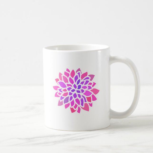 Rosa Hippie Flower Retro Modern Kaffemugg (Höger)