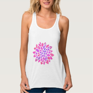 Rosa Hippie Flower Retro Modern Linne Med Racerback