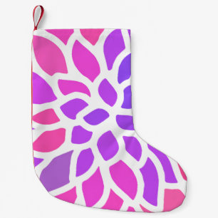 Rosa Hippie Flower Retro Modern Liten Julstrumpa