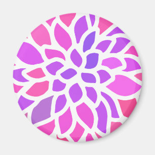 Rosa Hippie Flower Retro Modern Magnet