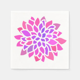 Rosa Hippie Flower Retro Modern Pappersservett