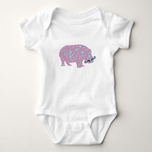 Rosa Hippopotamus Baby Jersey Bodykostym T-shirt