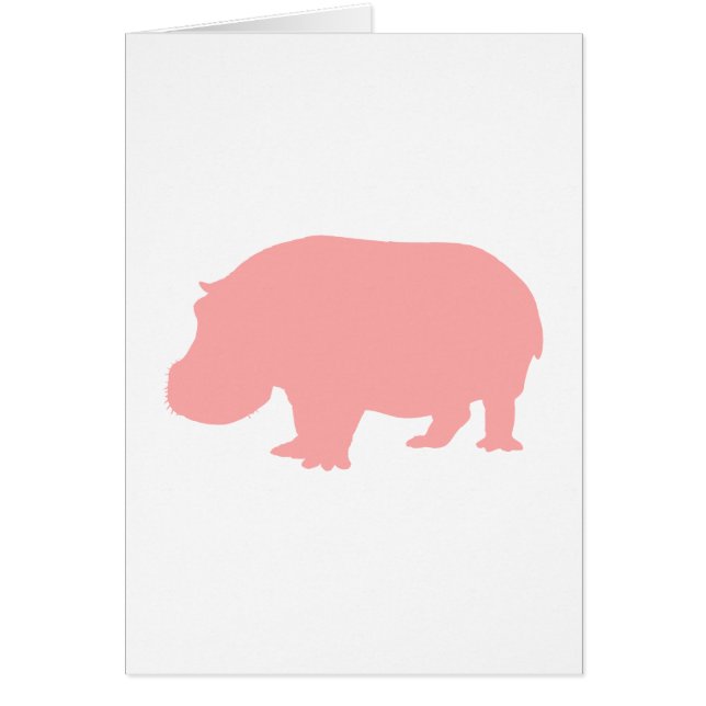 Rosa Hippopotamus Hälsningskort (Framsidan)