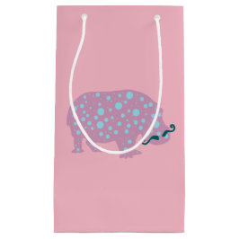Rosa Hippopotamus Mustache Gift Bag