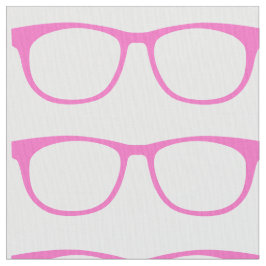 Rosa Hipster Geek Glasses Fabric Tyg