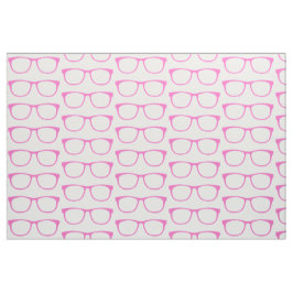Rosa Hipster Geek Glasses Fabric Tyg