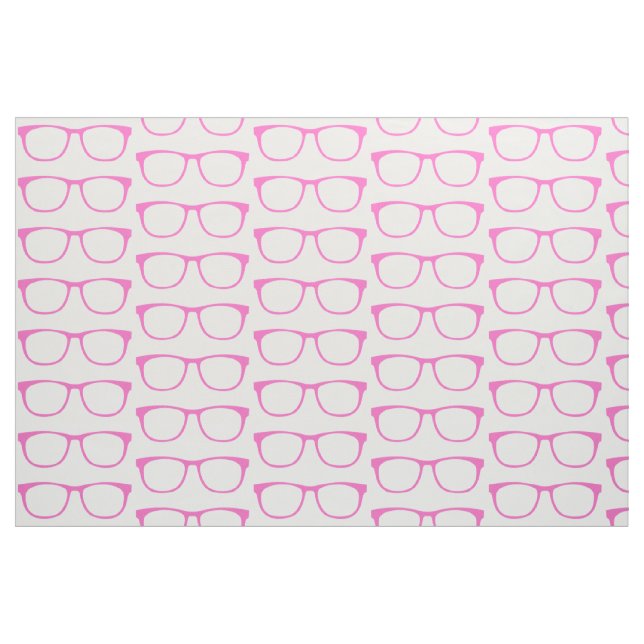 Rosa Hipster Geek Glasses Fabric Tyg (Fat Quarter)