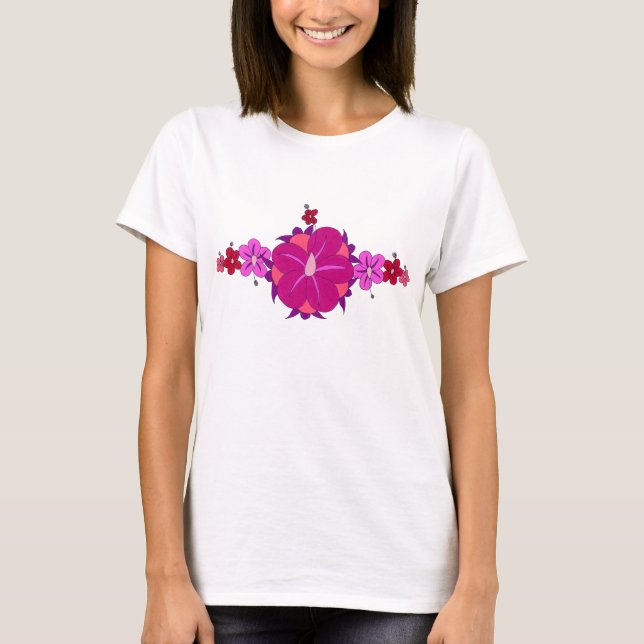 Rosa Hisbiscus T-shirt (Framsida)