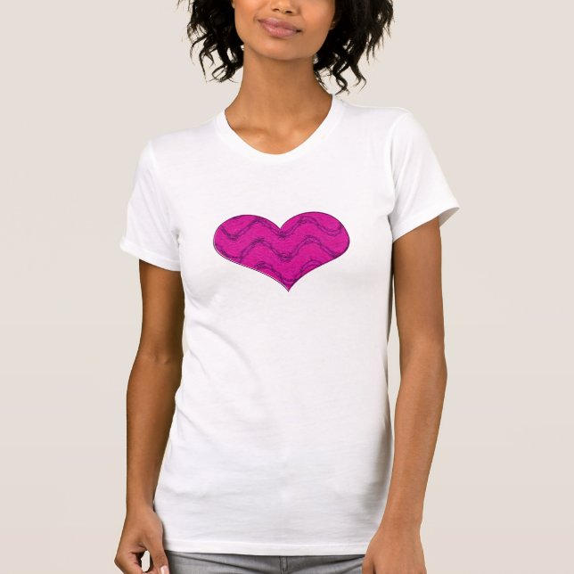 rosa hjärta 3 t-shirt (Framsida)