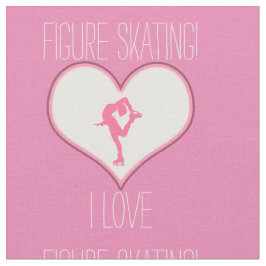 Rosa hjärta älskar jag konståkning tyg