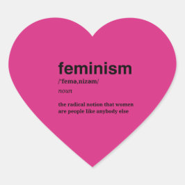 Rosa hjärta Feministisk dekal Hjärtformat Klistermärke