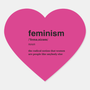 Rosa hjärta Feministisk dekal Hjärtformat Klistermärke