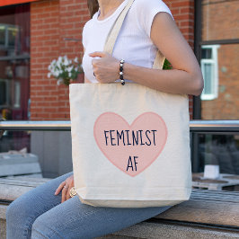 rosa Hjärta för feministisk AF Tygkasse