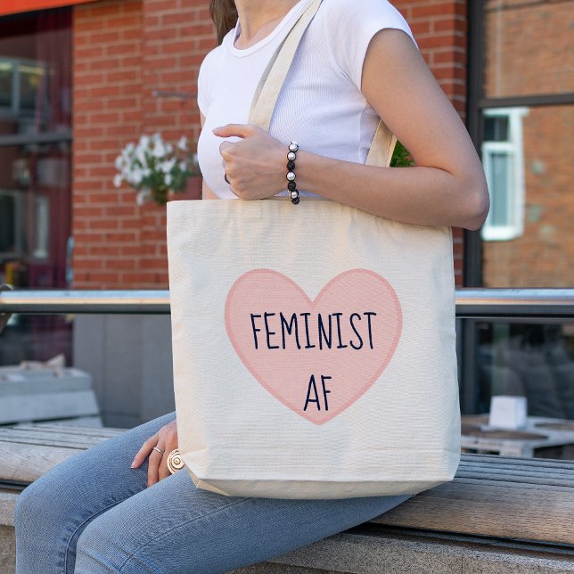 rosa Hjärta för feministisk AF Tygkasse (Skapare uppladdad)