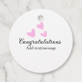 Rosa hjärta gratulationer examen akvarell a gåvor etiketter