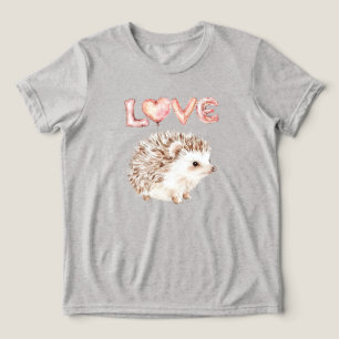 Rosa hjärta kärleksballonger söt igelkott t shirt