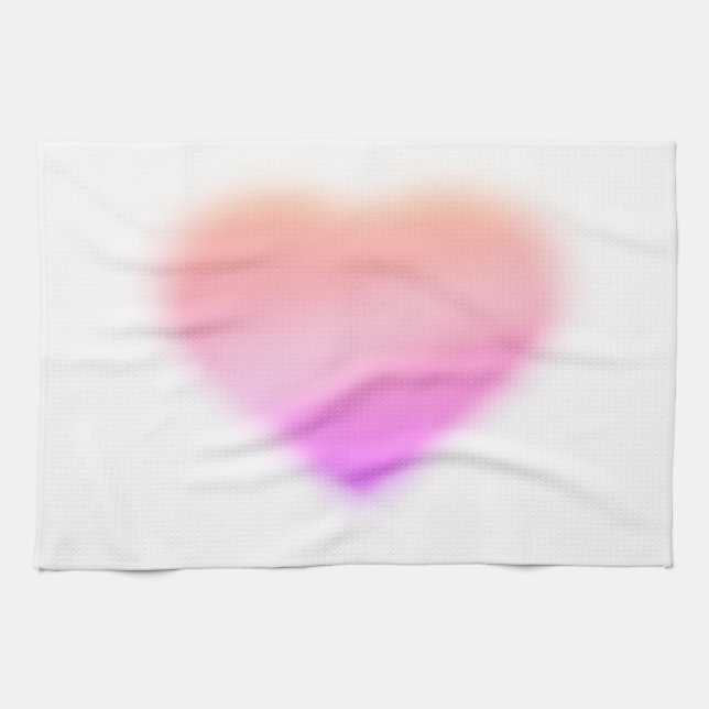 rosa hjärta kökshandduk (Horisontell)
