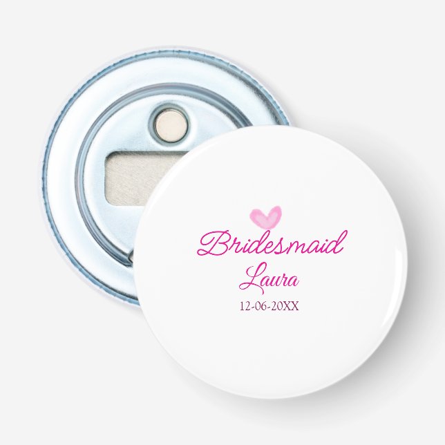 ROSA hjärta - minimal ökning av namn-gåva Flasköppnare (Framsidan)