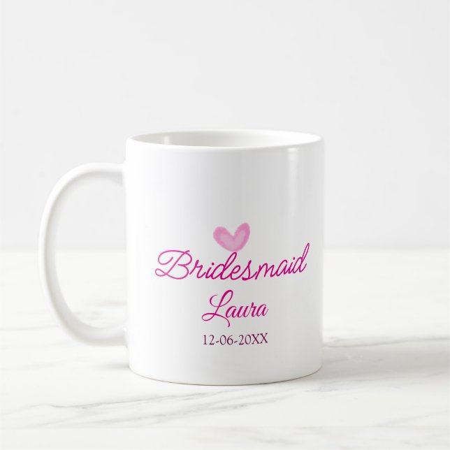 ROSA hjärta - minimal ökning av namn-gåva Kaffemugg (Vänster)