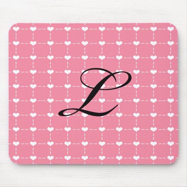 Rosa hjärta Mousepad Musmatta (Framsidan)