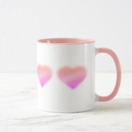 rosa hjärta mugg