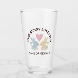 Rosa Hjärta och färglös pastellPåskhare Glaskopp