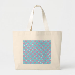 Rosa hjärta och vitt polka dots jumbo tygkasse