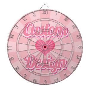 Rosa hjärta på pastellrosa färg med anpassad text darttavla