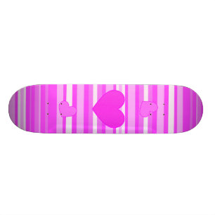 Rosa hjärta på randskateboarden skateboard bräda 21,5 cm