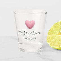 Rosa hjärta pastell retro bröllopsdusch datum boho